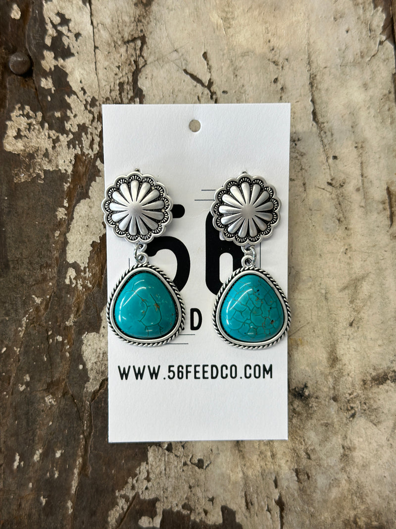 Earring | Large Turquoise Post Earrings