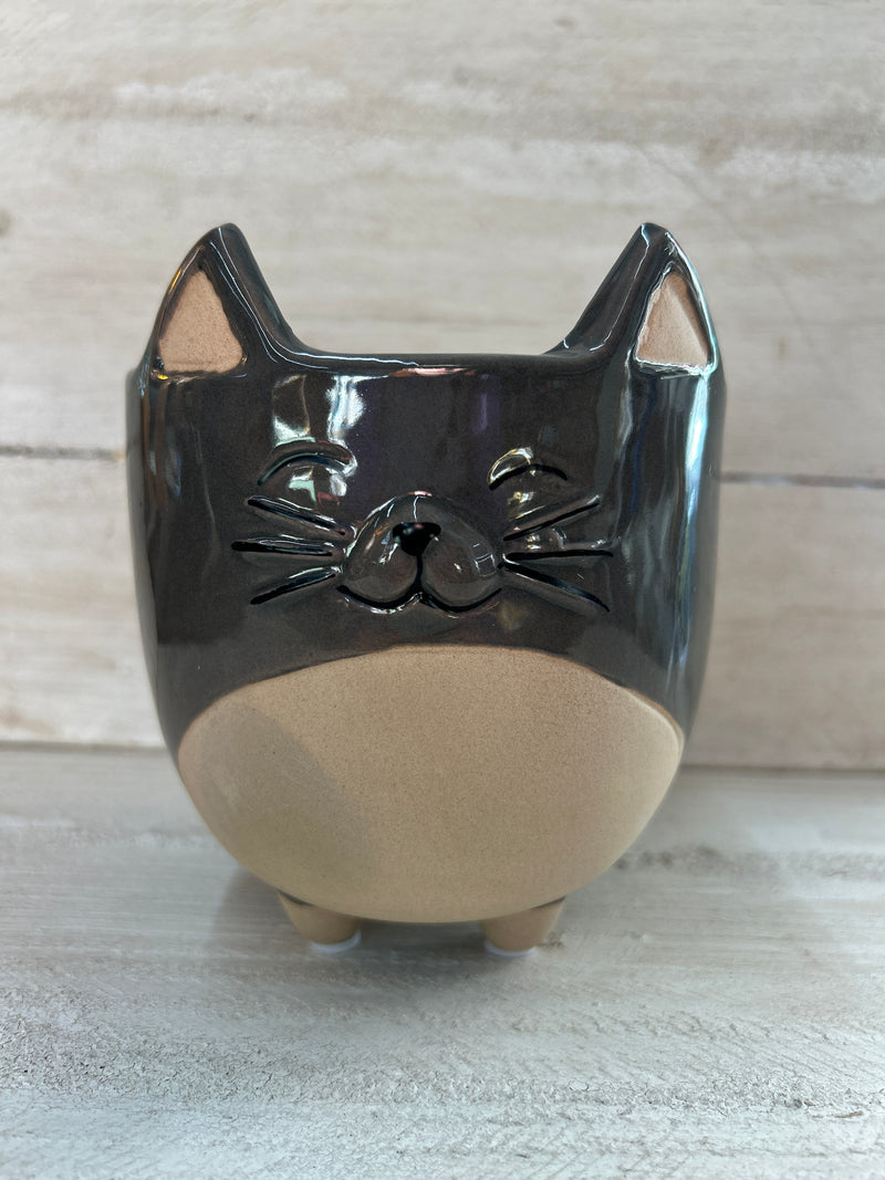 Cat on Legs Ceramic Planter [Large]