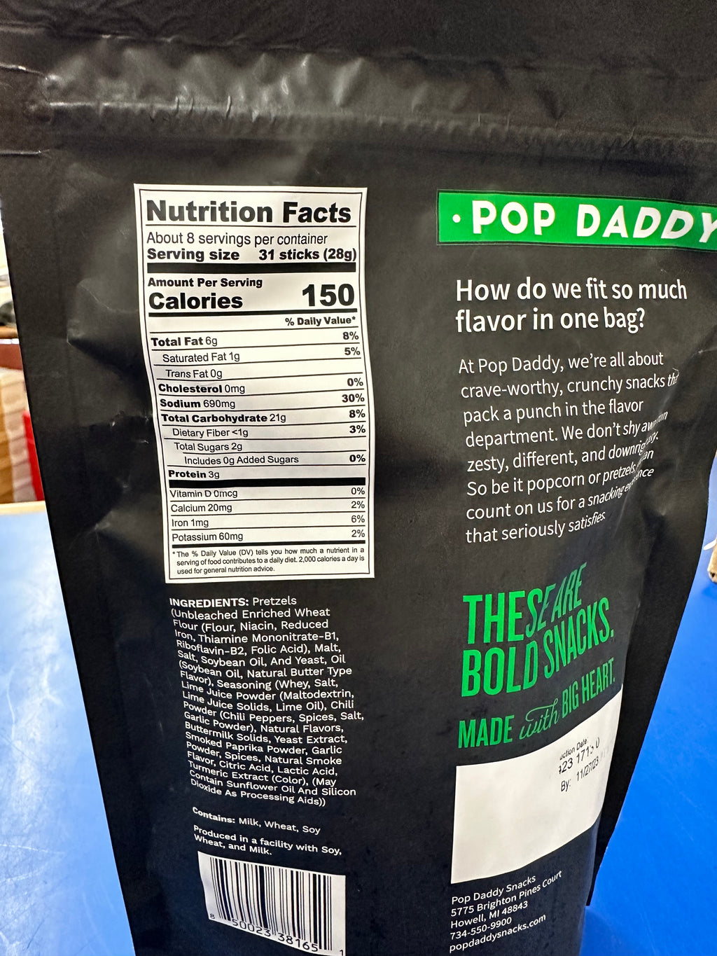 Pop Daddy Snacks l Mexican Street Corn Seasoned Pretzels 7.5 oz