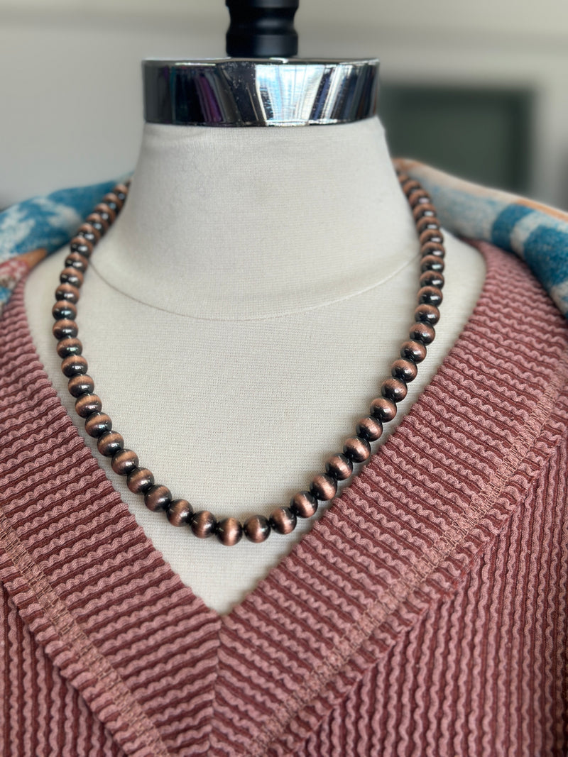 Necklace | Navajo Pearl Bead Necklace [10 mm]