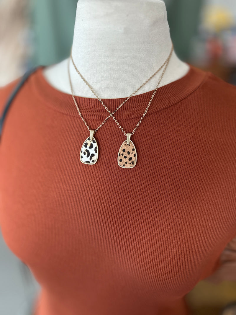 Necklace | Gold Necklace + Hair on Hide Pendant