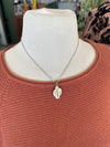Necklace | Silver Stud Earrings with Silver Necklace + Cactus Pendant with Gold Inlay