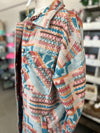 Women's Aztec + Plaid Printed Shacket Coat