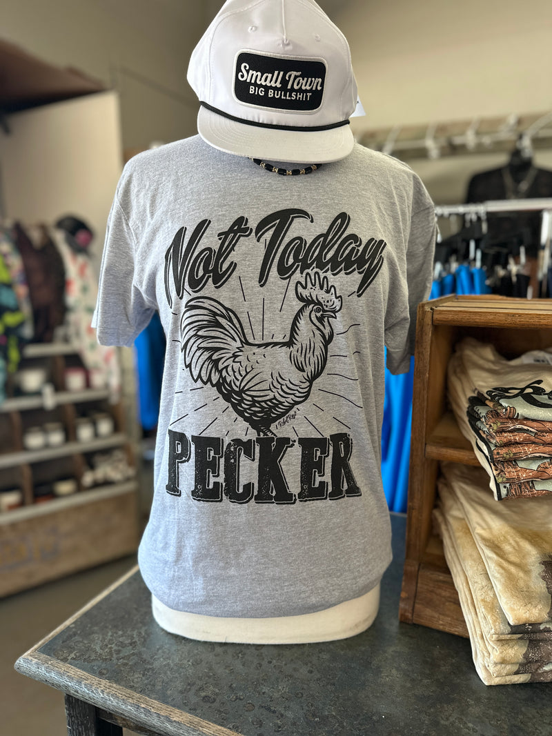 Women's 'Not Today Pecker' Grey Crew Neck T-Shirt