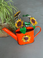 Watering Can with Sunflowers Metal Art