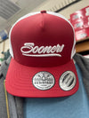 Hooey l OU Crimson/White 5-Panel Trucker with White "Sooners"