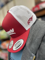 Hooey l OU Crimson/White 5-Panel Trucker with White "Sooners"