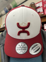 Hooey l OU White/Crimson 6-Panel Trucker with Crimson Hooey Logo