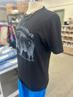 Oklahoma Buffalo Tee Black Crew Neck