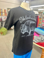 Oklahoma Buffalo Tee Black Crew Neck