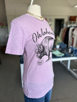 Oklahoma Buffalo Tee Heather Prism Lilac Crew Neck