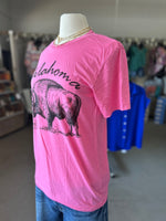 Oklahoma Buffalo Tee Heather Charity Pink Crew Neck