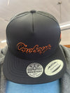 Hooey l Oklahoma State Black 5-Panel Trucker with Black/Orange "Cowboys" Script Logo