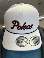 Hooey l Oklahoma State White 5-Panel Trucker with Orange/Black "Pokes"