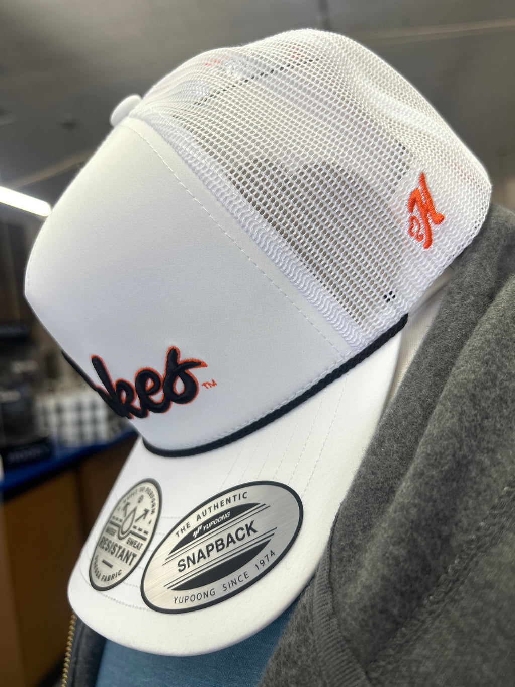 Hooey l Oklahoma State White 5-Panel Trucker with Orange/Black "Pokes"