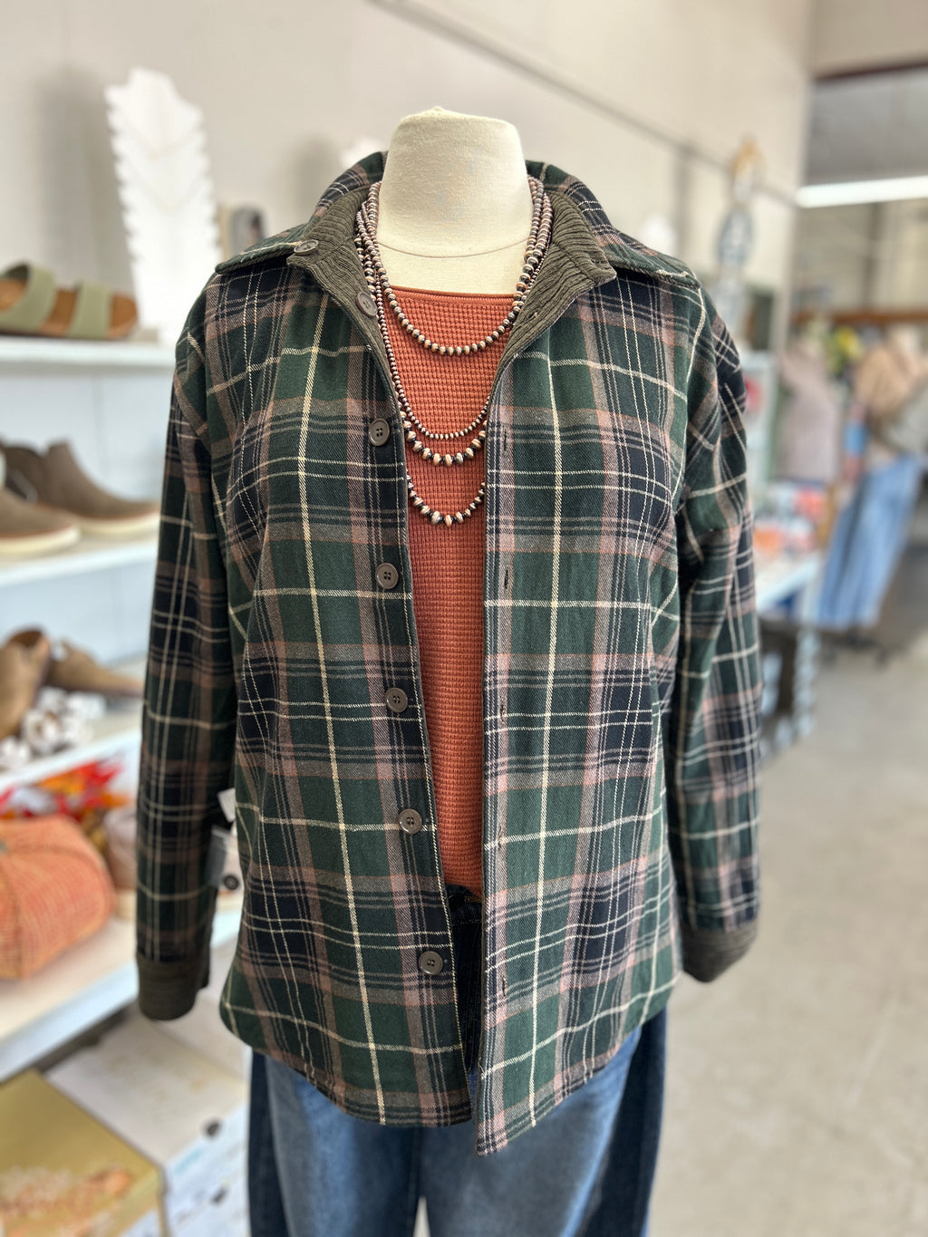 Staccato | Olive Corduroy + Plaid Reversible Jacket