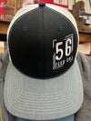 56 Feed Co | Outdoor Cap Black/White/Grey with White Logo Adjustable Snapback Trucker Cap [OC771]