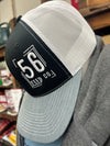 56 Feed Co | Outdoor Cap Black/White/Grey with White Logo Adjustable Snapback Trucker Cap [OC771]