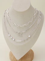 Necklace | Oval Link Layered Necklace Set