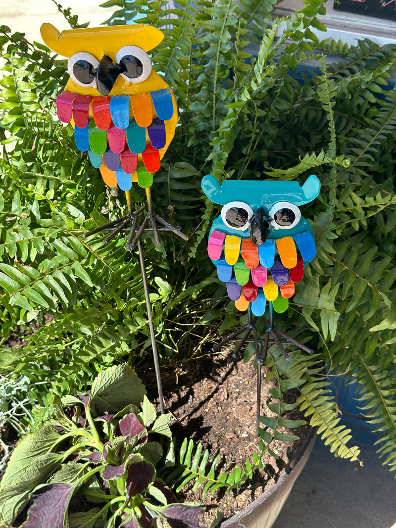 Owl Garden Stake Metal Art
