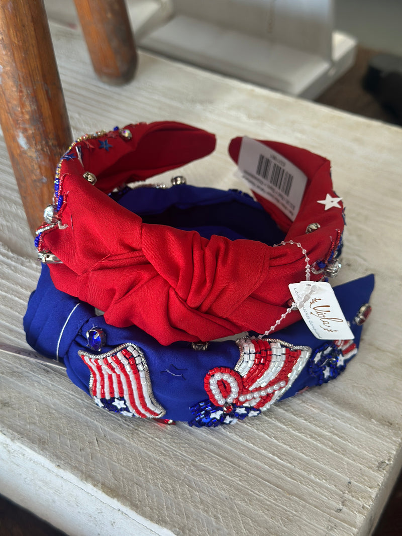 Red + White + Blue Sequin Patriotic Headbands