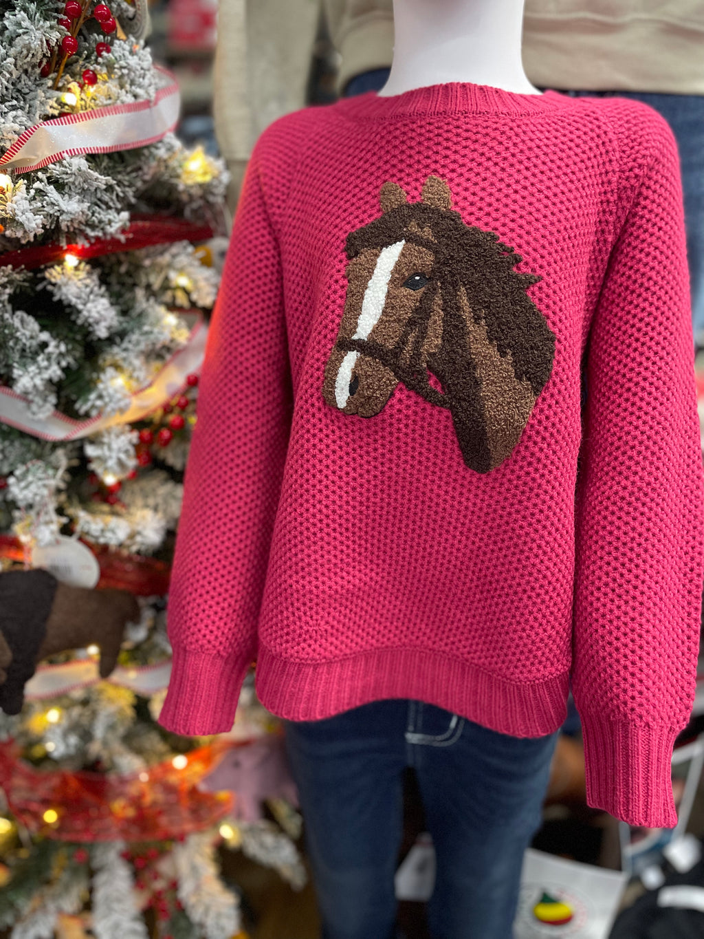 Cotton + Rye l Youth Girls Pink Horsehead Sweater