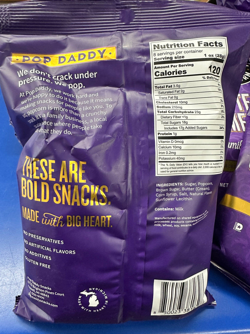 Pop Daddy Snacks l Premium Buttery Caramel Corn Family Reserve 8 oz