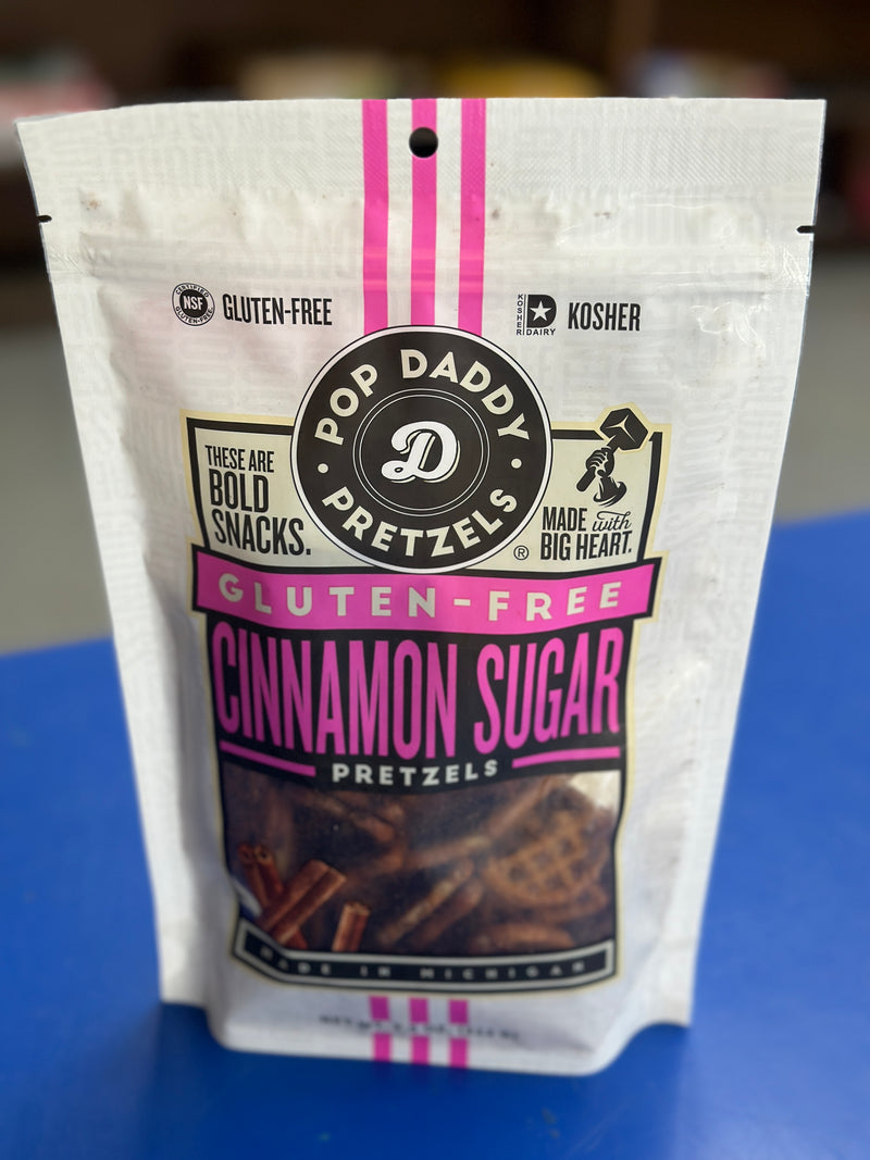 Pop Daddy Snacks | Gluten Free Cinnamon Sugar Pretzels [7.5 oz]