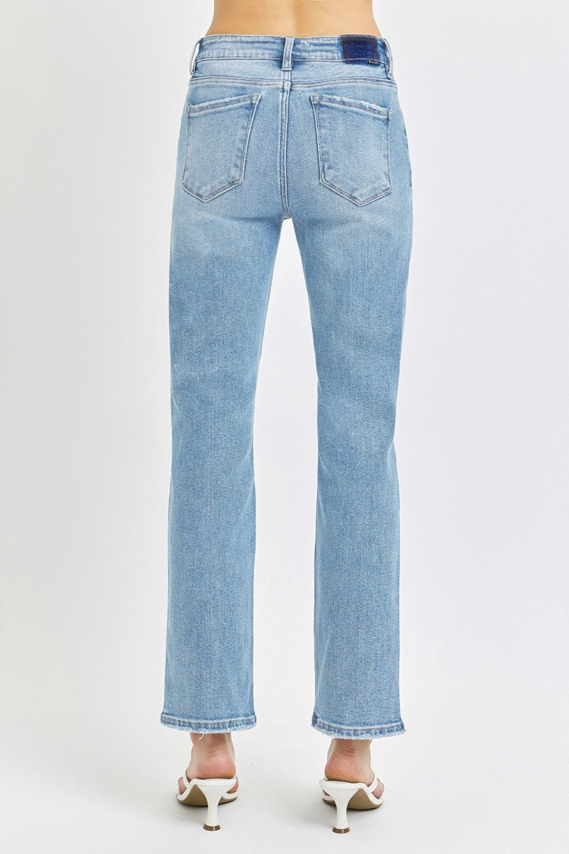 Risen Jeans | Mid Rise Ankle Straight Relaxed Jeans [RDP5329RT]