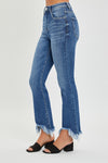 Risen Jeans | High Rise Fray Hem Ankle Bootcut Jeans [RDP5599]