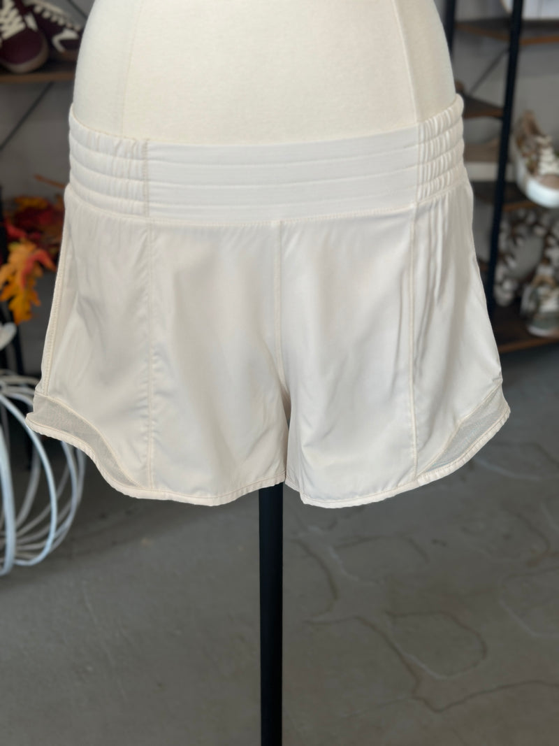 Rae Mode | Women's White Pearl Active Short with Mesh
