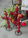 Cross Cactus Red + Yellow Metal Art