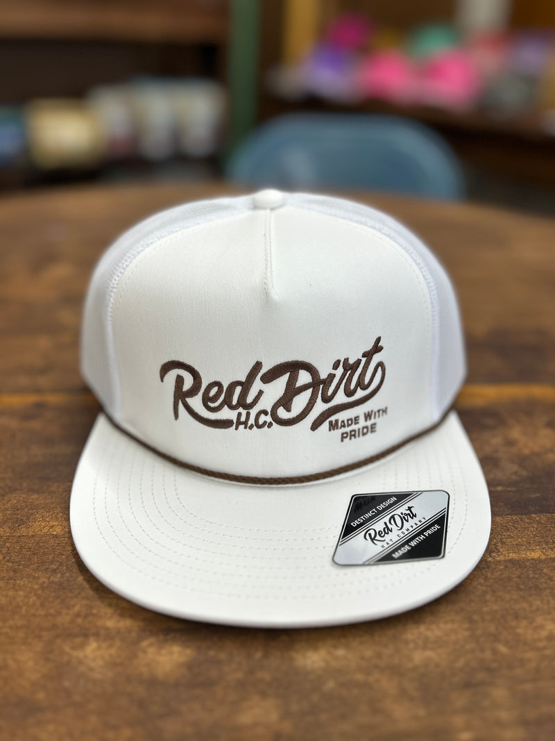 Red Dirt Hat Co Over The Top White/White Brown Rope 5 Panel [RDHC-405]