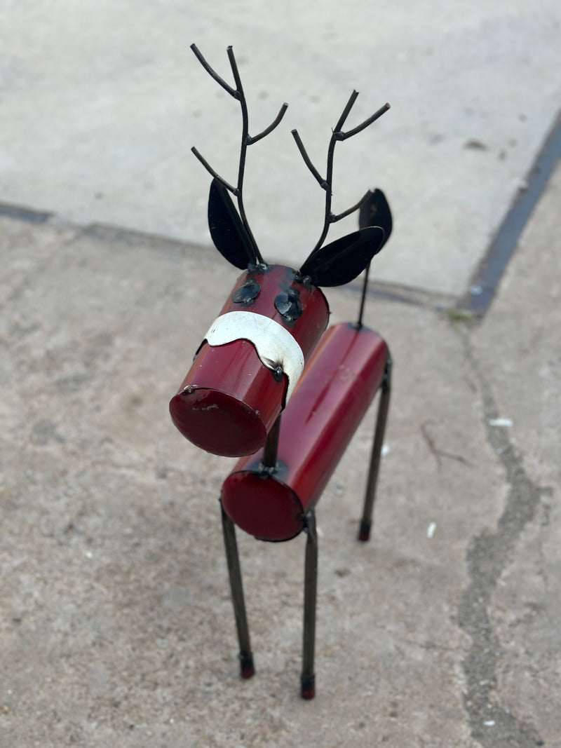 Red Reindeer Metal Art