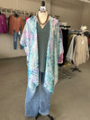 Renea Abstract Print Silky Kimono | One Size