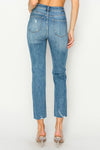 Risen Jeans | High Rise Knee Distressed Slim Straight Jeans [RDP5755]