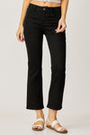 Risen Jeans | Mid Rise Black Ankle Boot Cut Jeans [RDP5331]