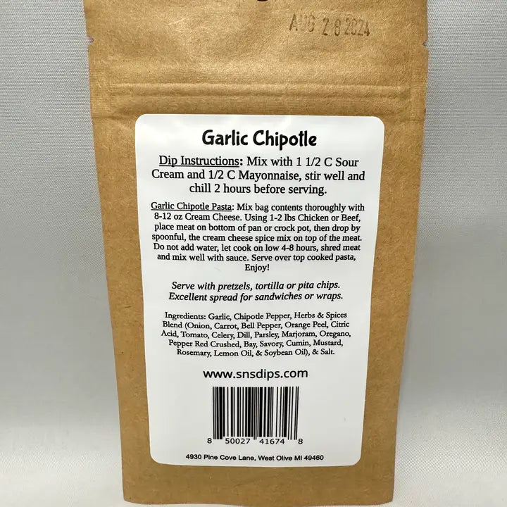 SNS DIPS l Garlic + Chipotle Dip Mix