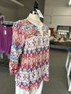 Savanna Jane | Women's Embroidered Multi-Color Tunic Top with Split Neckline