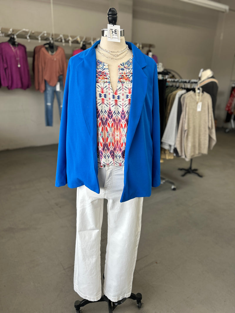 Savanna Jane | Women's Embroidered Multi-Color Tunic Top with Split Neckline