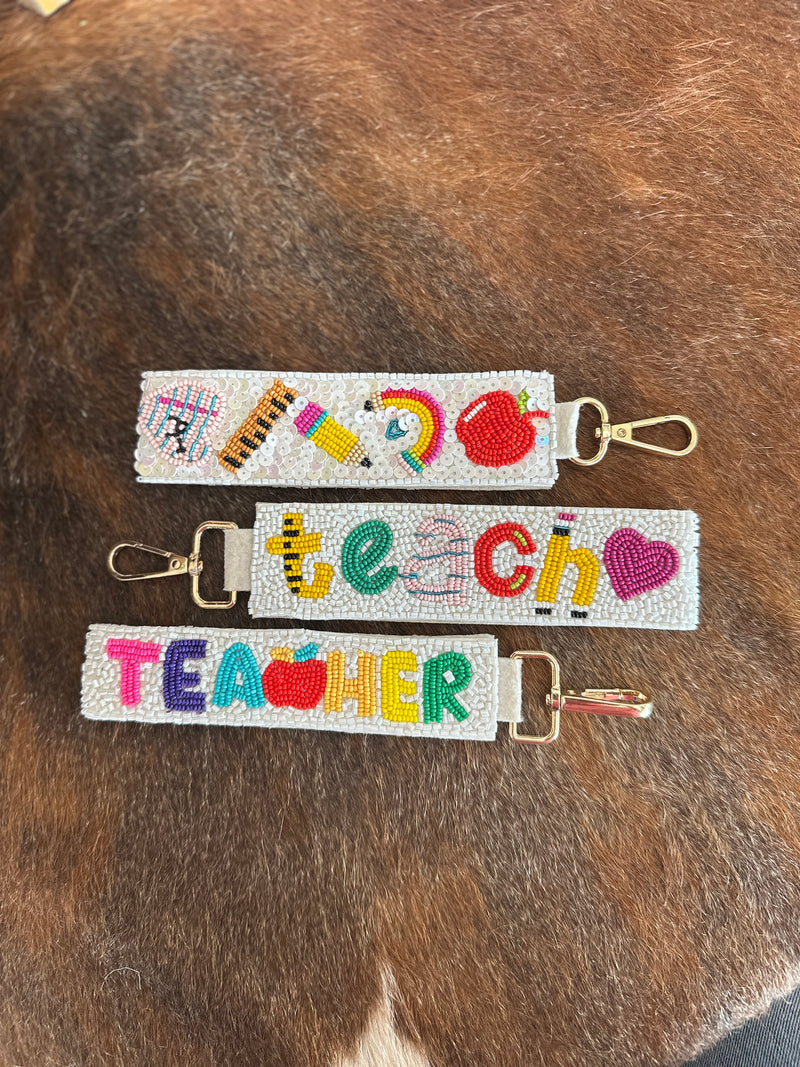 School Theme Wristlet Keychain