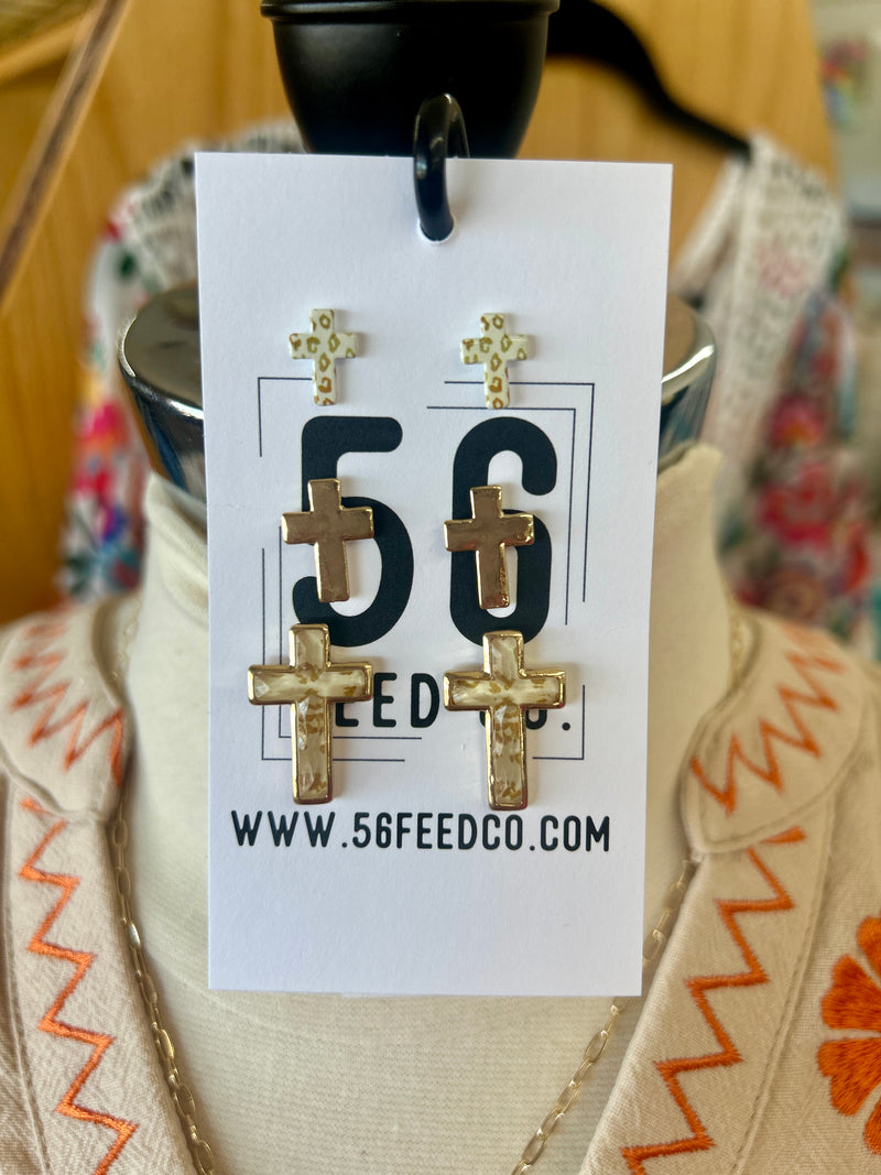 Earring | Set of 3 Cross Stud Earrings