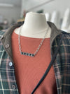 Necklace | Silver Metal Chain + Stone Bar Necklace