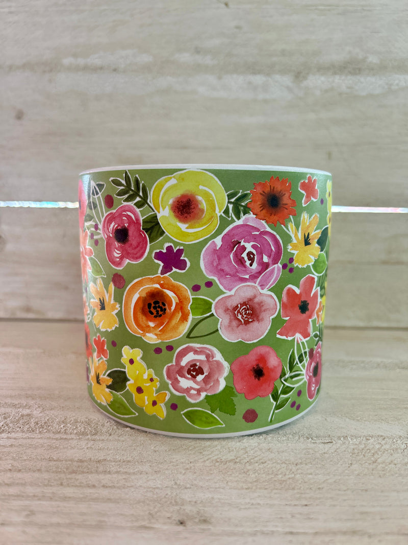 Bold Floral Ceramic Planter  [Small]