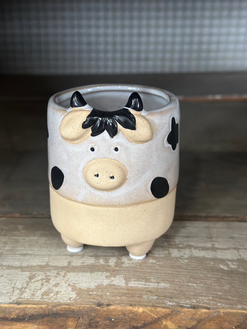 Cow on Legs Ceramic Planter [Small]