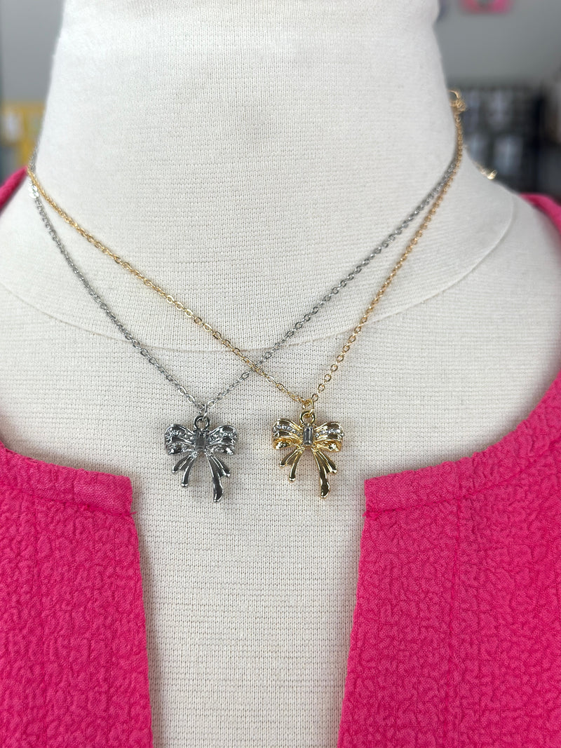 Necklace | Small Bow Pendant Necklace