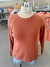 Staccato | Copper Crew Neck Waffle Textured Long Sleeve Sweater