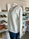 Staccato l Heather Grey Mock Neck Channel Sweatshirt