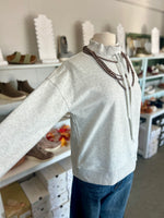 Staccato l Heather Grey Mock Neck Channel Sweatshirt