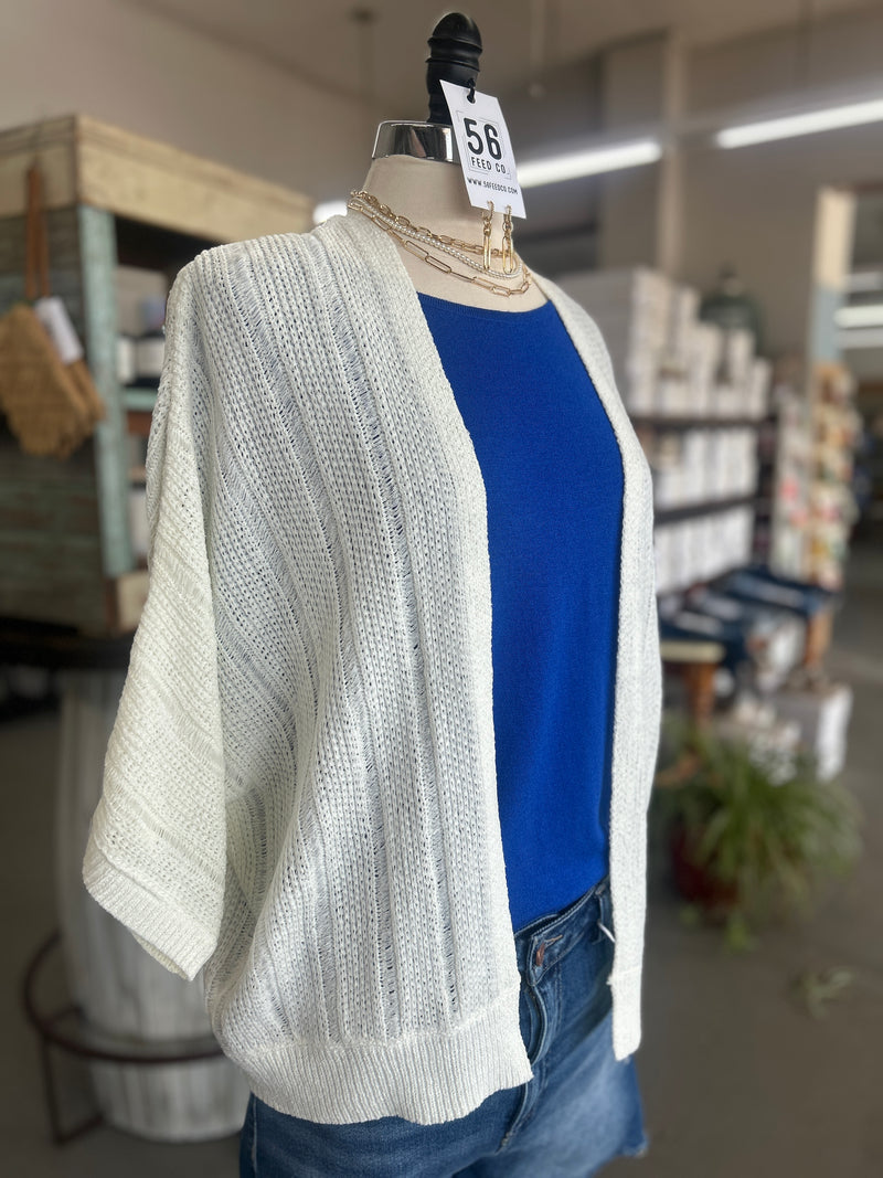 Staccato l Ivory 3/4 Sleeve Sweater Cardigan
